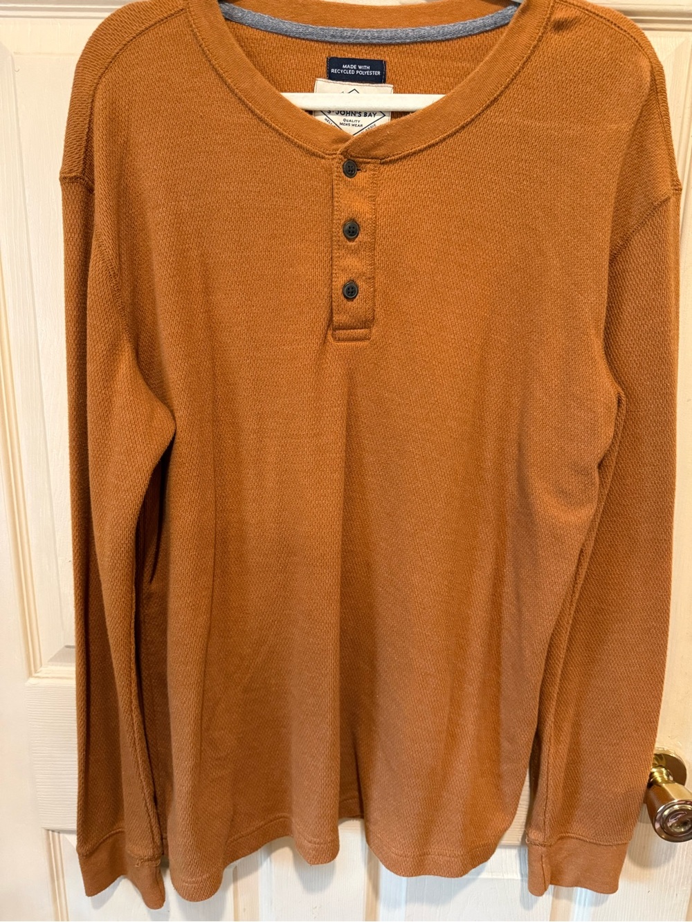 St. John's Bay Men's Long-Sleeve t-shirt in Rust Orange